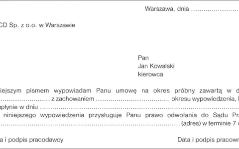 Co jeśli pracownik nie podpisze wypowiedzenia? Skutki i porady prawne