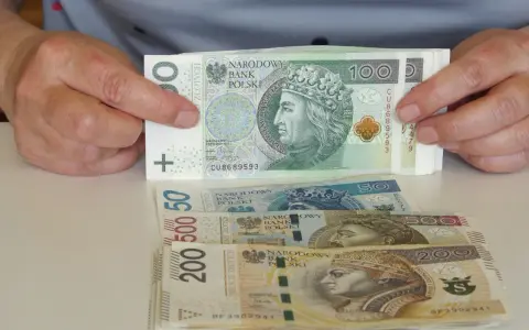 Ręce trzymają stos banknotów 100 zł. Pod spodem leżą banknoty 50, 500 i 200 zł. Pytanie: co po zasiłku rehabilitacyjnym?