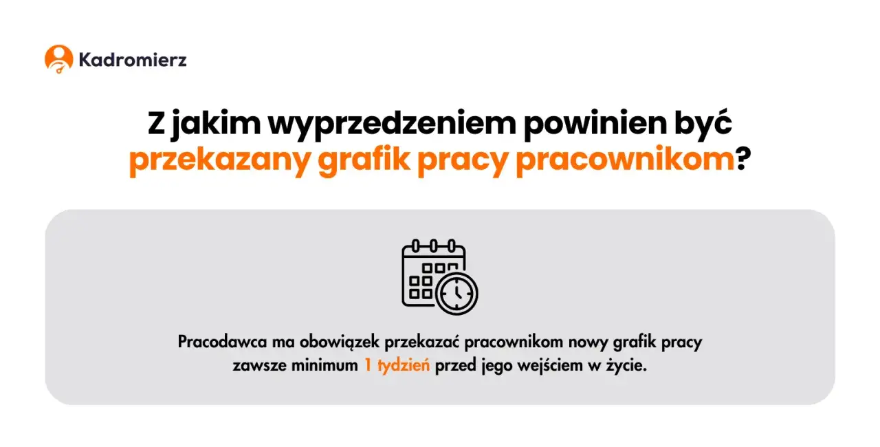 Zdjęcie Kiedy grafik dla pracownika musi być przekazany? Poznaj przepisy